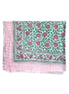 Pink & Green Foliage Hand Block Printed Sarong