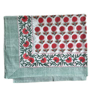 Red Shrub/Flowers Hand Block Printed Sarong