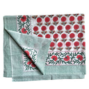 Red Shrub/Flowers Hand Block Printed Sarong