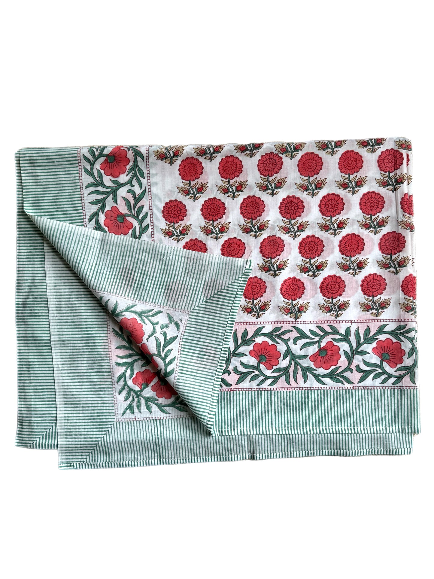Red Shrub/Flowers Hand Block Printed Sarong