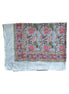Pale Blue & Green Foliage Hand Block Printed Sarong