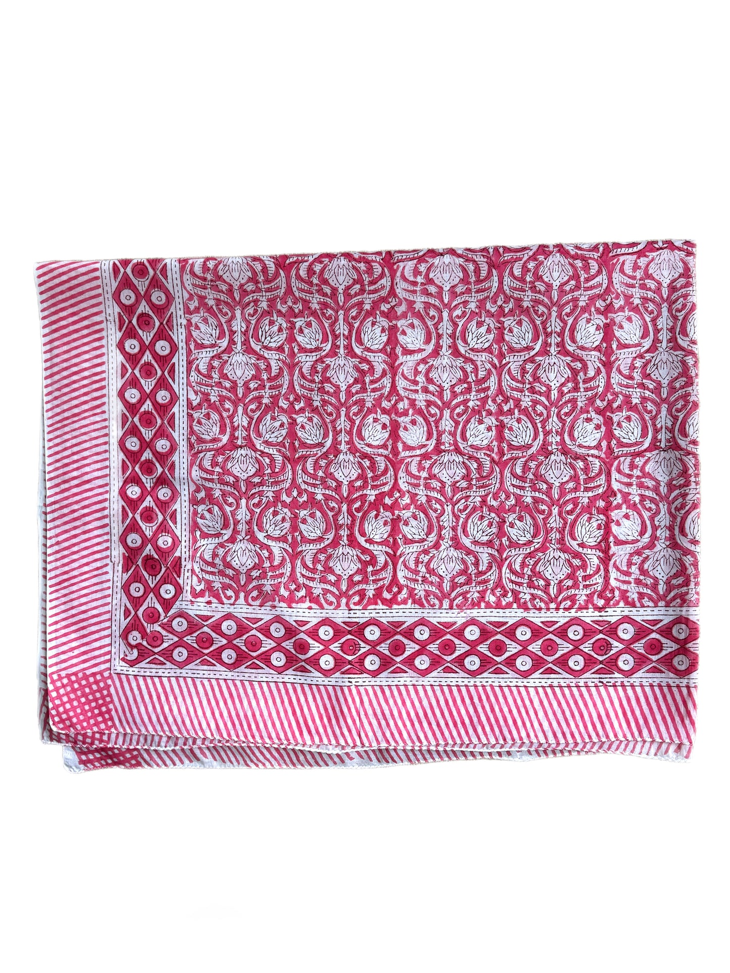Pink Thorn & Flowers Hand Block Printed Sarong