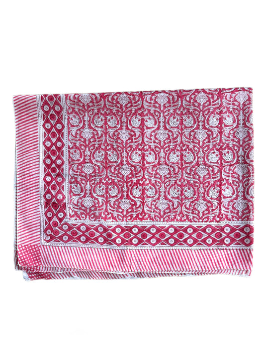 Pink Thorn & Flowers Hand Block Printed Sarong