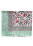 Green & Pink Flowers Hand Block Printed Sarong