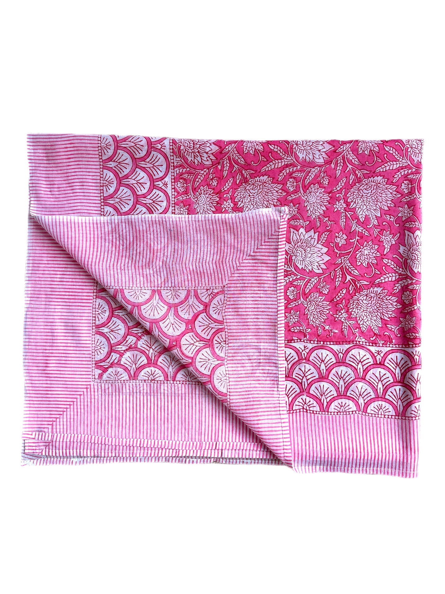 Vivid Pink Fauna Hand Block Printed Sarong