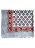 Blue, Pink & Red Bouquet Hand Block Printed Sarong