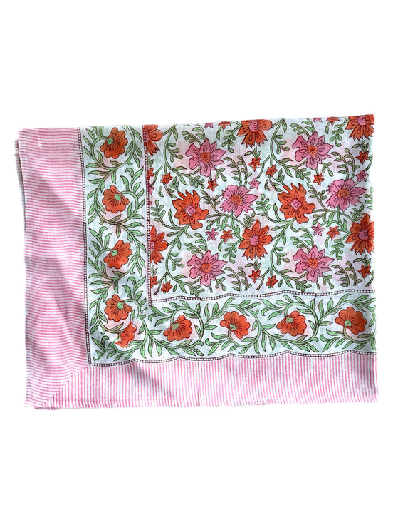 Pink & Orange Canopy Hand Block Printed Sarong