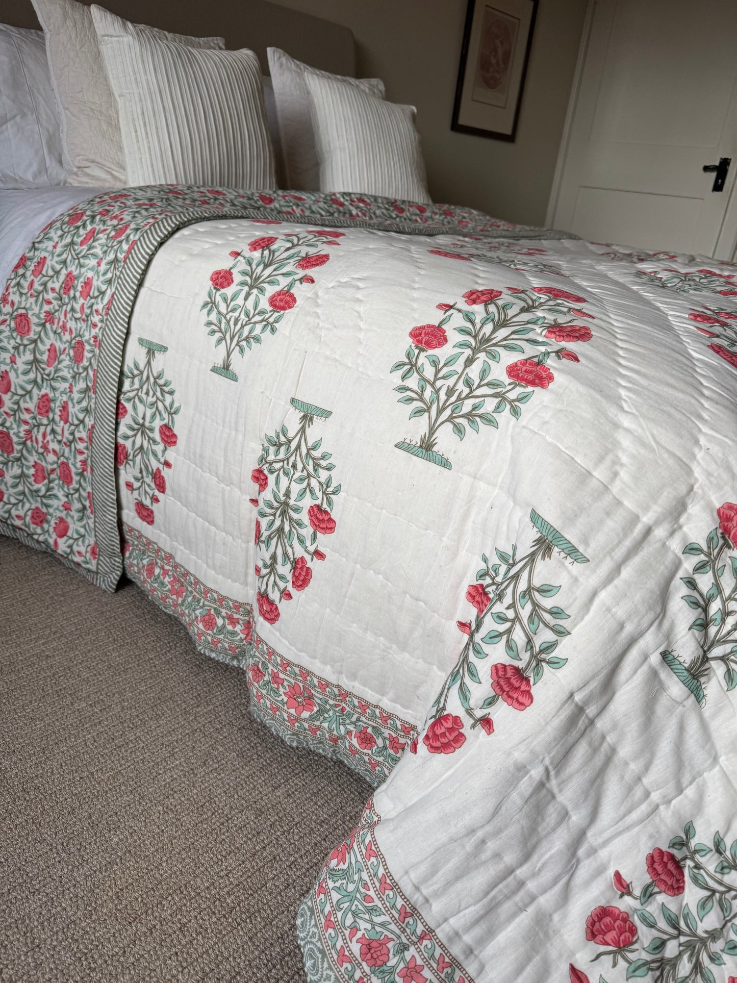 SAMPLE: Red Shrub King Bedspread