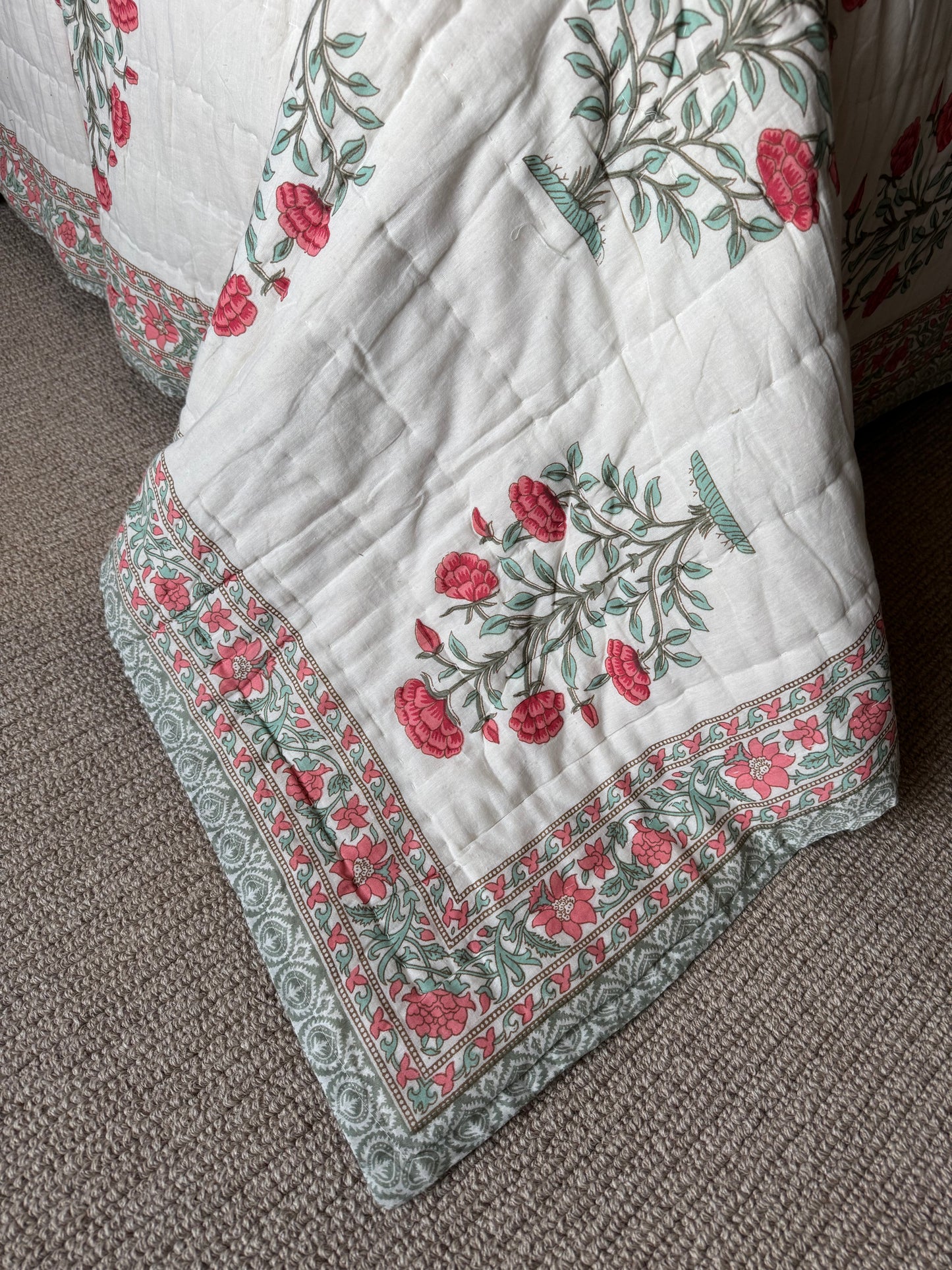 SAMPLE: Red Shrub King Bedspread