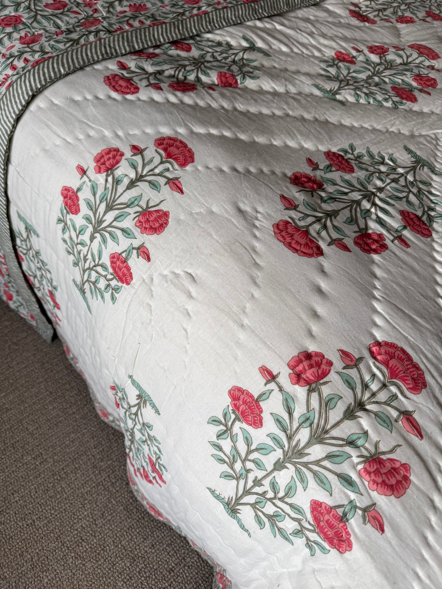 SAMPLE: Red Shrub King Bedspread