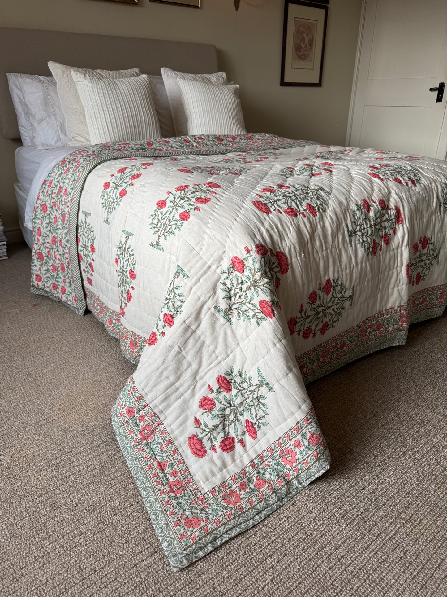 SAMPLE: Red Shrub King Bedspread