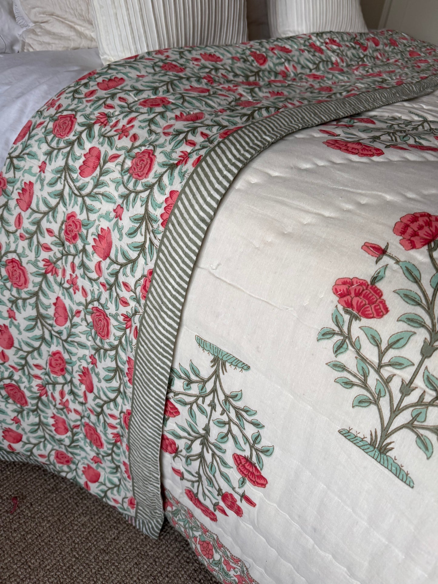 SAMPLE: Red Shrub King Bedspread