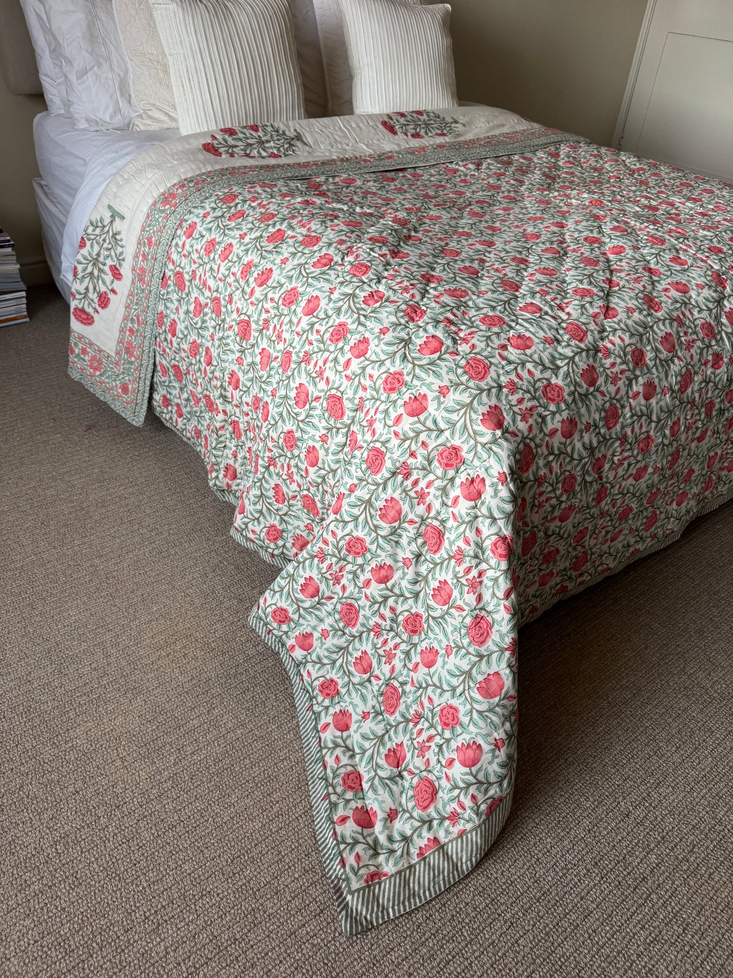 SAMPLE: Red Shrub King Bedspread