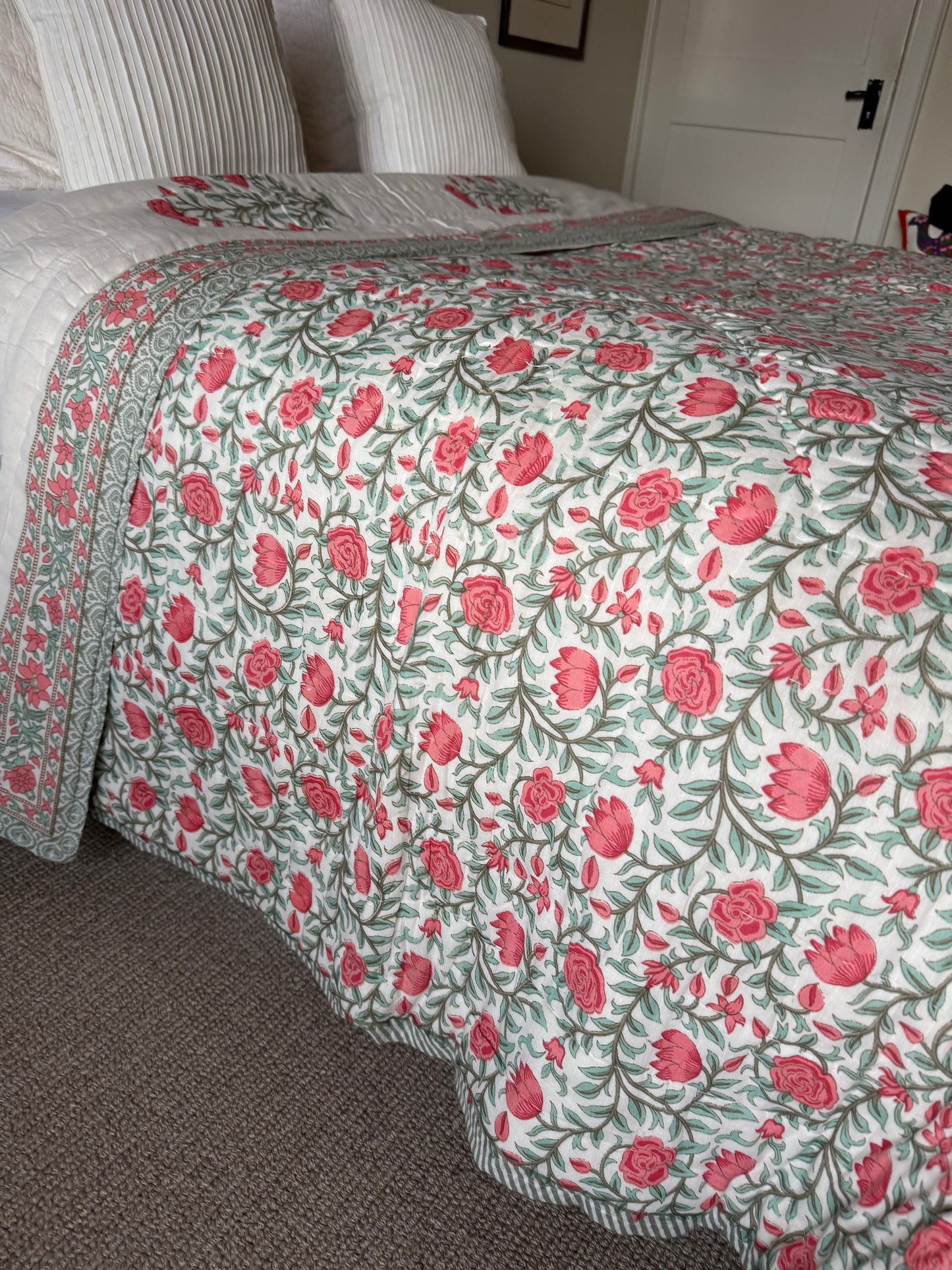 SAMPLE: Red Shrub King Bedspread