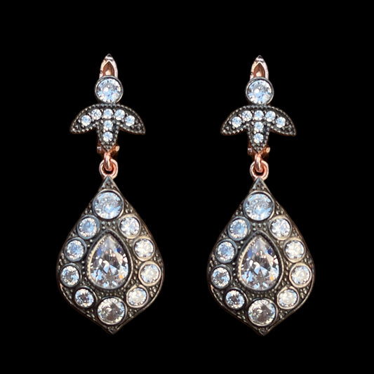 Antique Style Target Pear Earrings