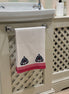 Pink & Navy Shrub Hand Block Printed Hand Towel
