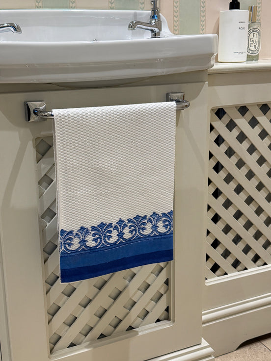 Blue Shield Hand Block Printed Hand Towel