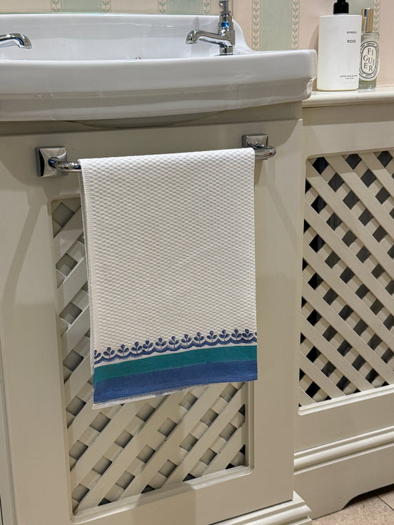Blue Shrub Hand Block Printed Hand Towel