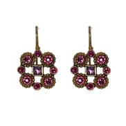 Pink Cross Earrings