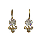 Pearl and Cz Drop Earrings