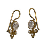Pearl and Cz Drop Earrings