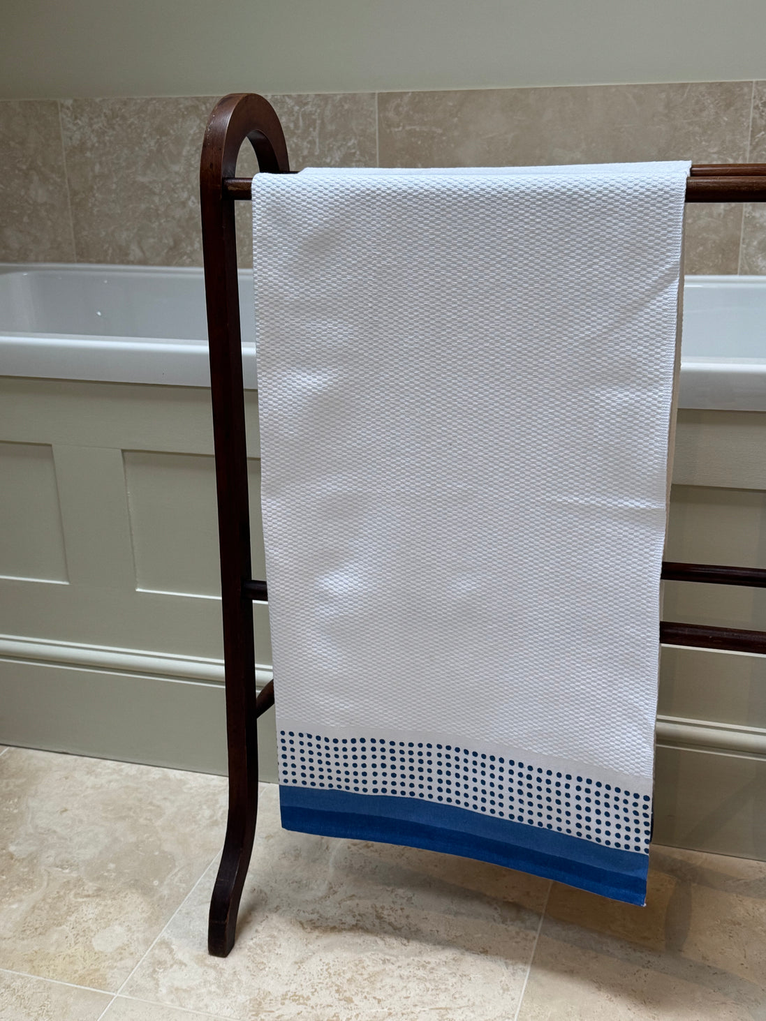 Blue Mini Spot Cotton Waffle Towel
