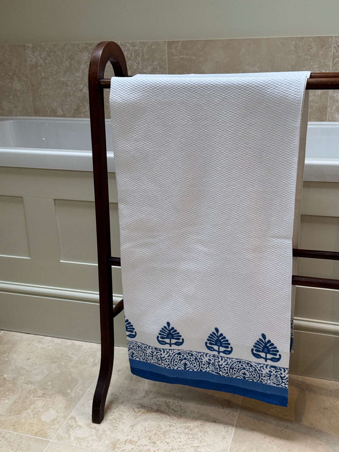 Blue Shrub Waffle Towel