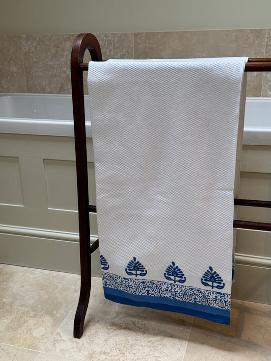 Blue Shrub Waffle Towel