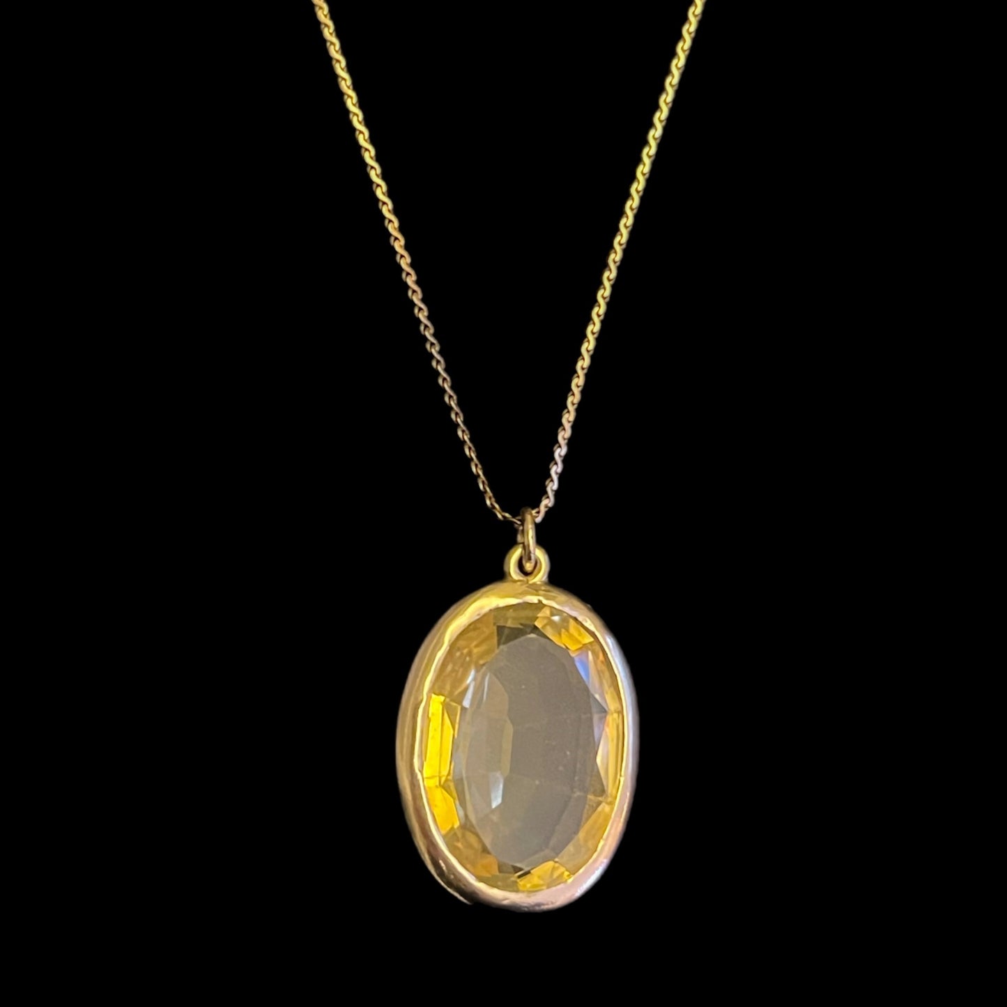 Large Citrine Gemstone Necklace