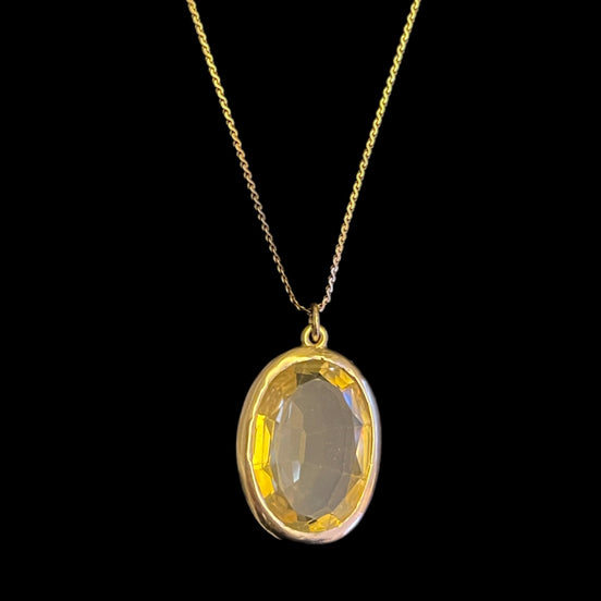 Large Citrine Gemstone Necklace