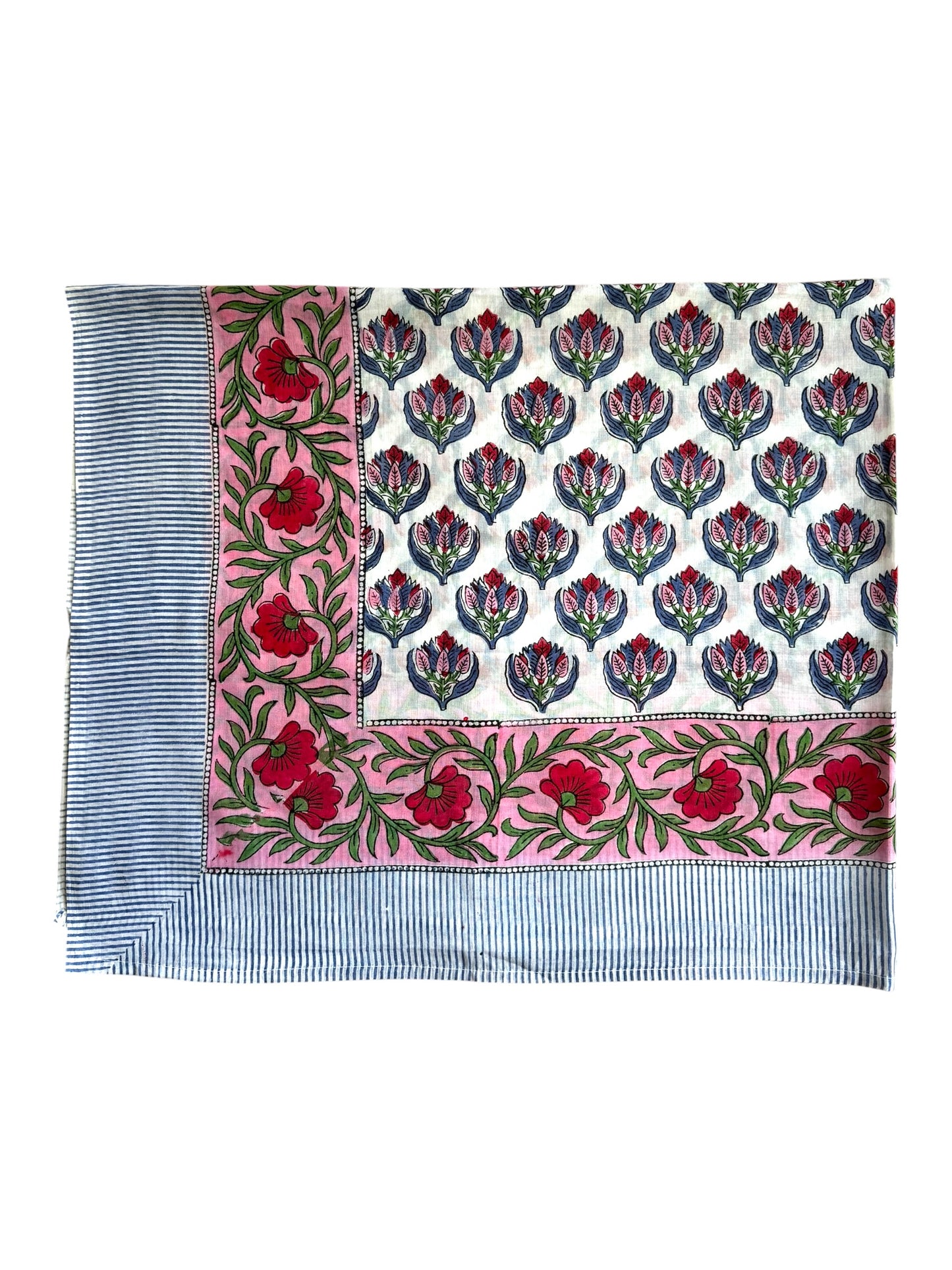 'Pink & Red Shrub' Hand Block Printed Sarong