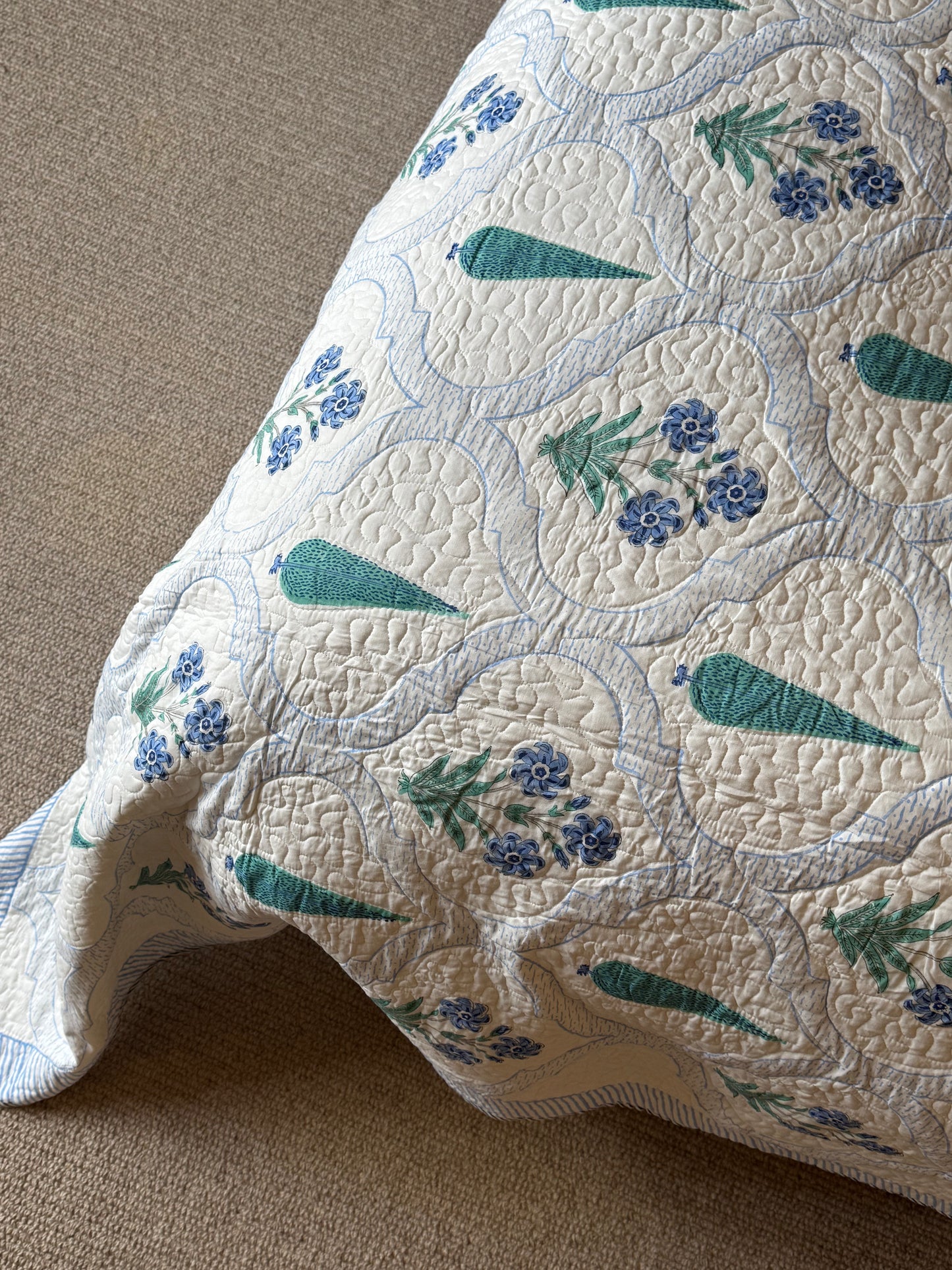 Blue & Green Cypress Bedspread/Quilt