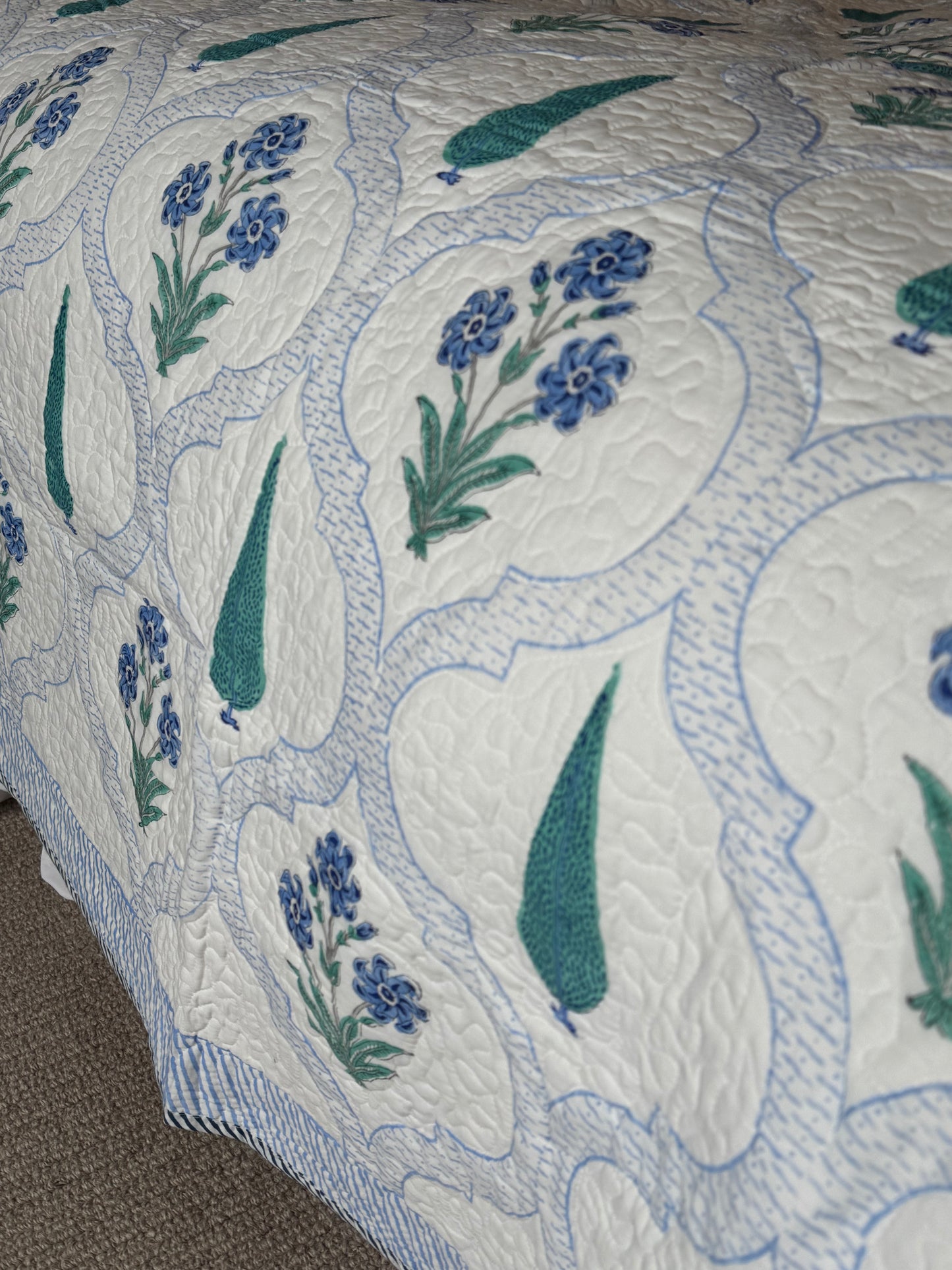 Blue & Green Cypress Bedspread/Quilt