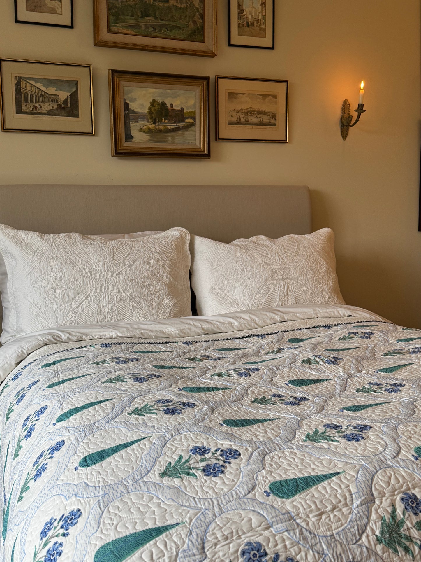 Blue & Green Cypress Bedspread/Quilt