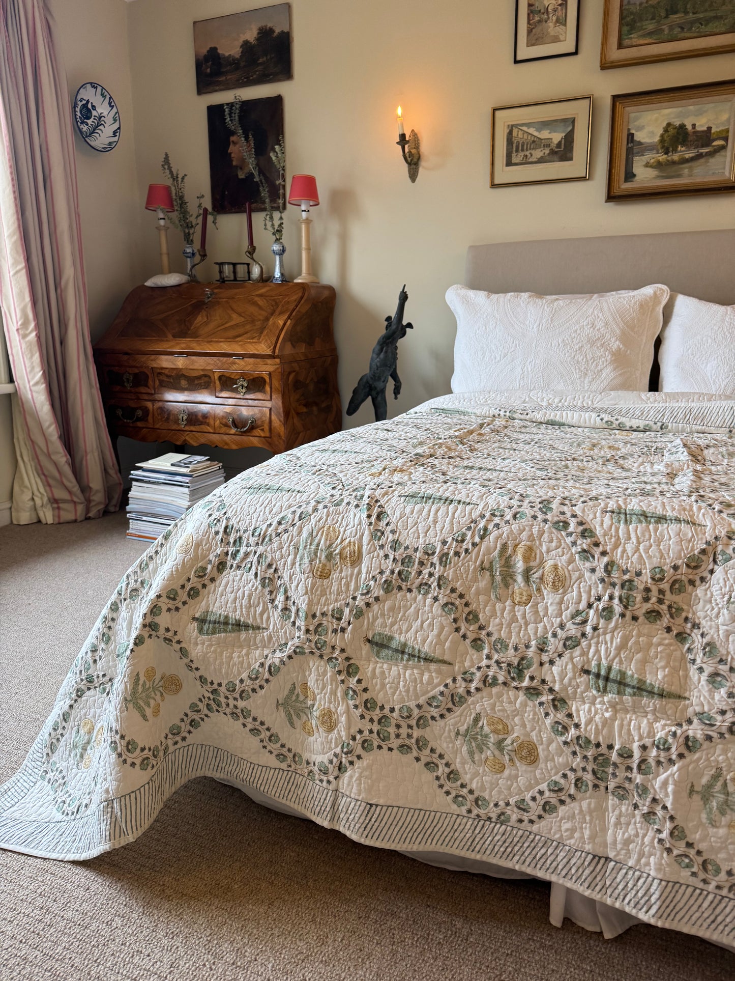 Yellow & Green Cypress Bedspread/Quilt
