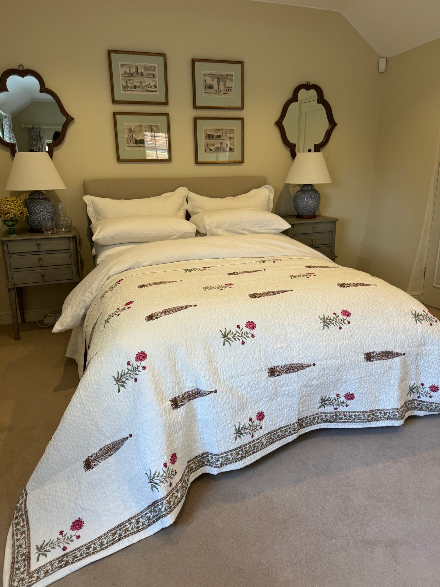 Pink & Red Cypress Bedspread/Quilt