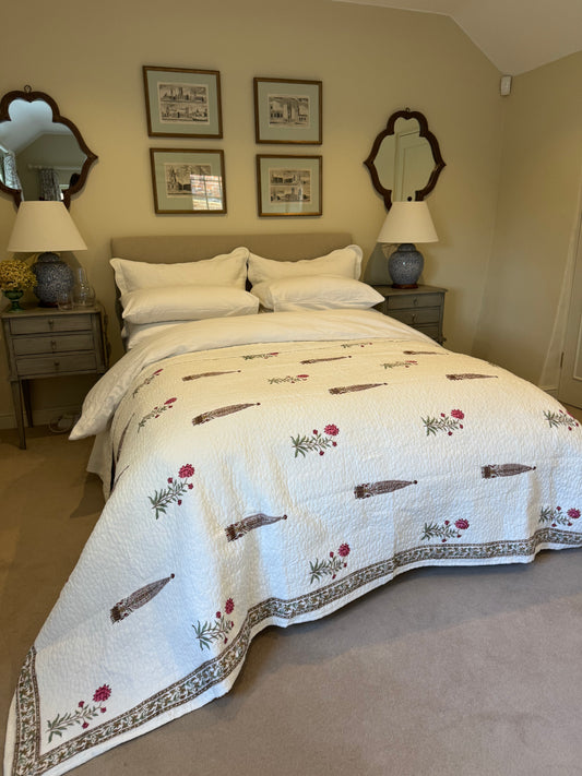 Pink & Red Cypress Bedspread/Quilt