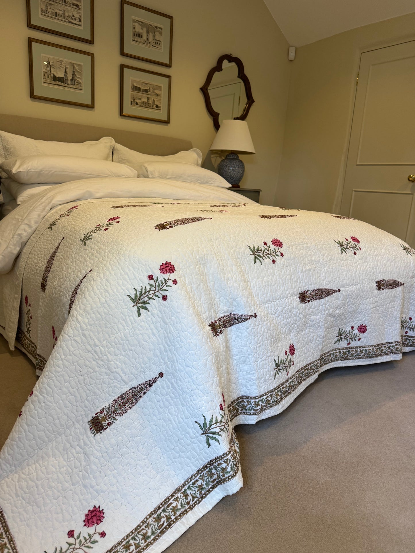 Pink & Red Cypress Bedspread/Quilt