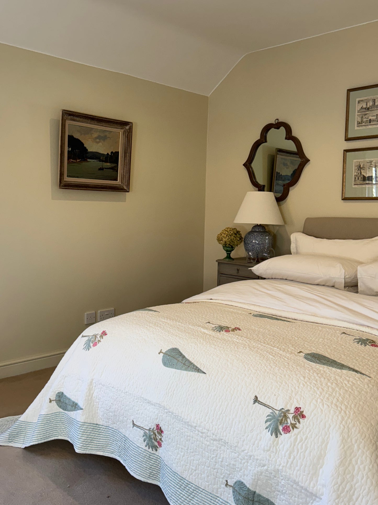 Pink & Green Cypress Bedspread/Quilt
