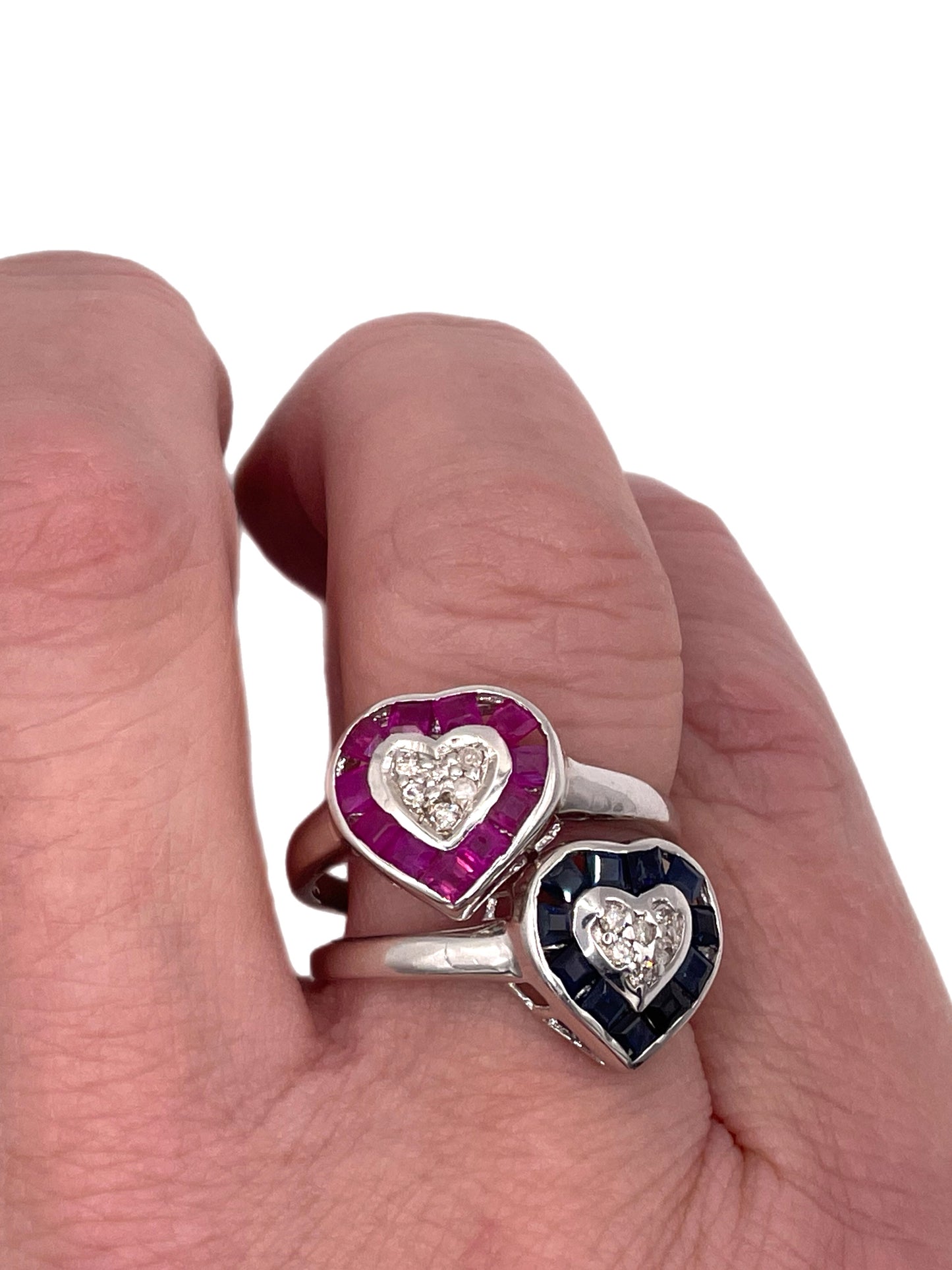 Ruby and Diamond Heart Ring