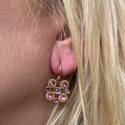 Pink Cross Earrings