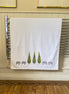 Cypress Tree and Elephant Embroidered Bath Towel