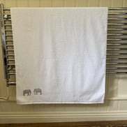 Cypress Tree and Elephant Embroidered Bath Towel