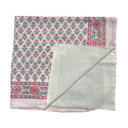 'Pale Pink Shrub' Block Printed Cotton Towel