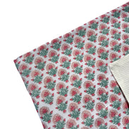 'Pale Pink Shrub' Block Printed Cotton Towel