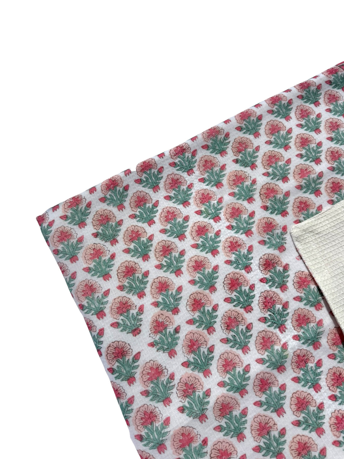 'Pale Pink Shrub' Block Printed Cotton Towel