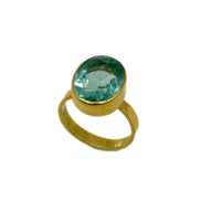 Bezel Set Green Gemstone Ring