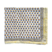'Yellow & Pink Flower' Block Printed Cotton Towel
