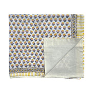 'Yellow & Pink Flower' Block Printed Cotton Towel