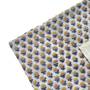 'Yellow & Pink Flower' Block Printed Cotton Towel